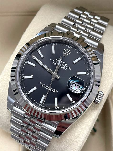 rolex datejust black and silver|rolex datejust 41mm black face.